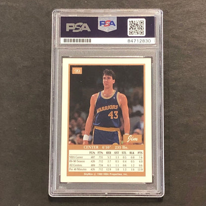 1989-90 NBA Skybox #99 Jim Petersen Signed Card PSA Slabbed Warriors