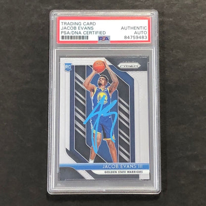 2018-19 Panini Prizm #212 Jacob Evans Signed Rookie Card AUTO PSA Slabbed RC War
