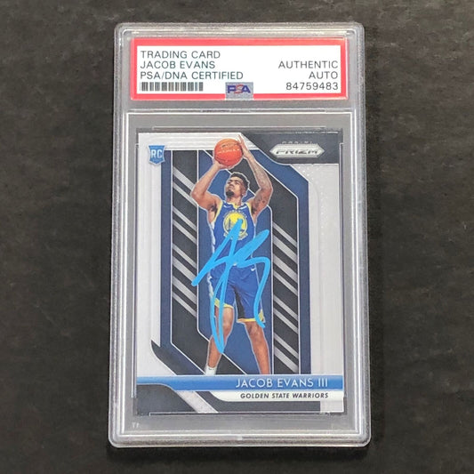2018-19 Panini Prizm #212 Jacob Evans Signed Rookie Card AUTO PSA Slabbed RC War