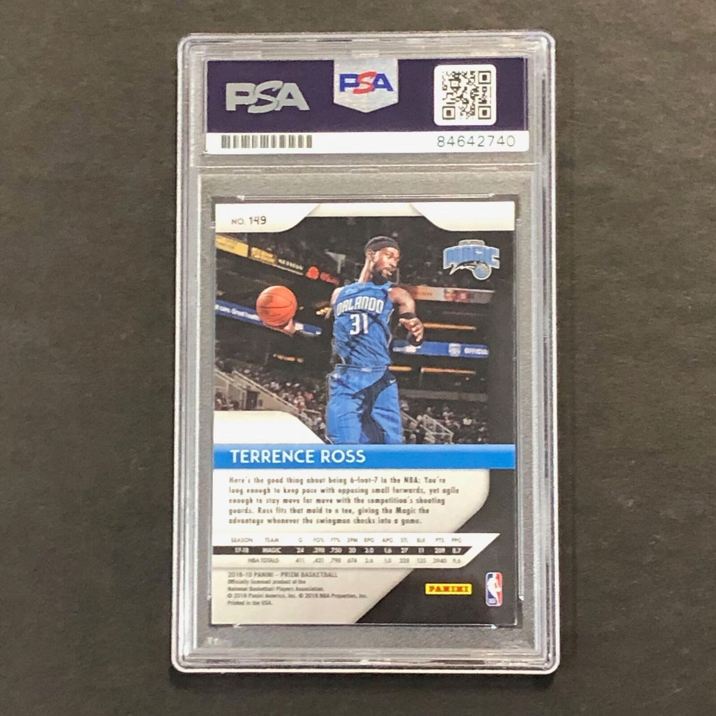 2018-19 Panini Prizm #149 Terrence Ross Signed Card AUTO PSA Slabbed Magic