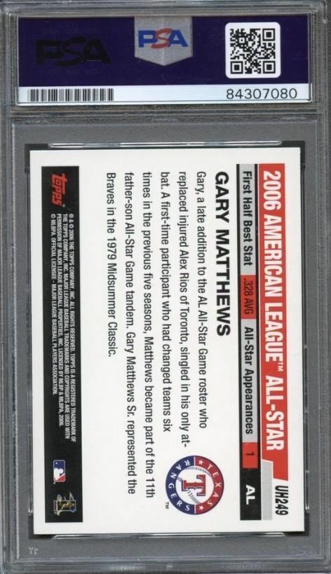2006 Topps Update #249 Gary Matthews Signed Card Auto PSA Slabbed