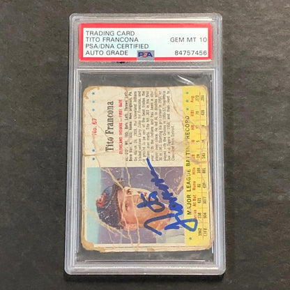 1962 Topps Baseball #67 TITO FRANCONA Signed Card PSA Slabbed Auto 10 Orioles