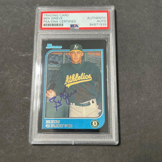 1997 Bowman #386 Ben Grieve Signed Card PSA Slabbed Auto A's