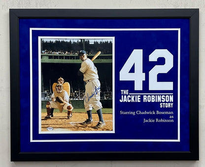 Chadwick Boseman Photo PSA/DNA 21x26 Framed Auto Grade 10 42 Jackie Robinson