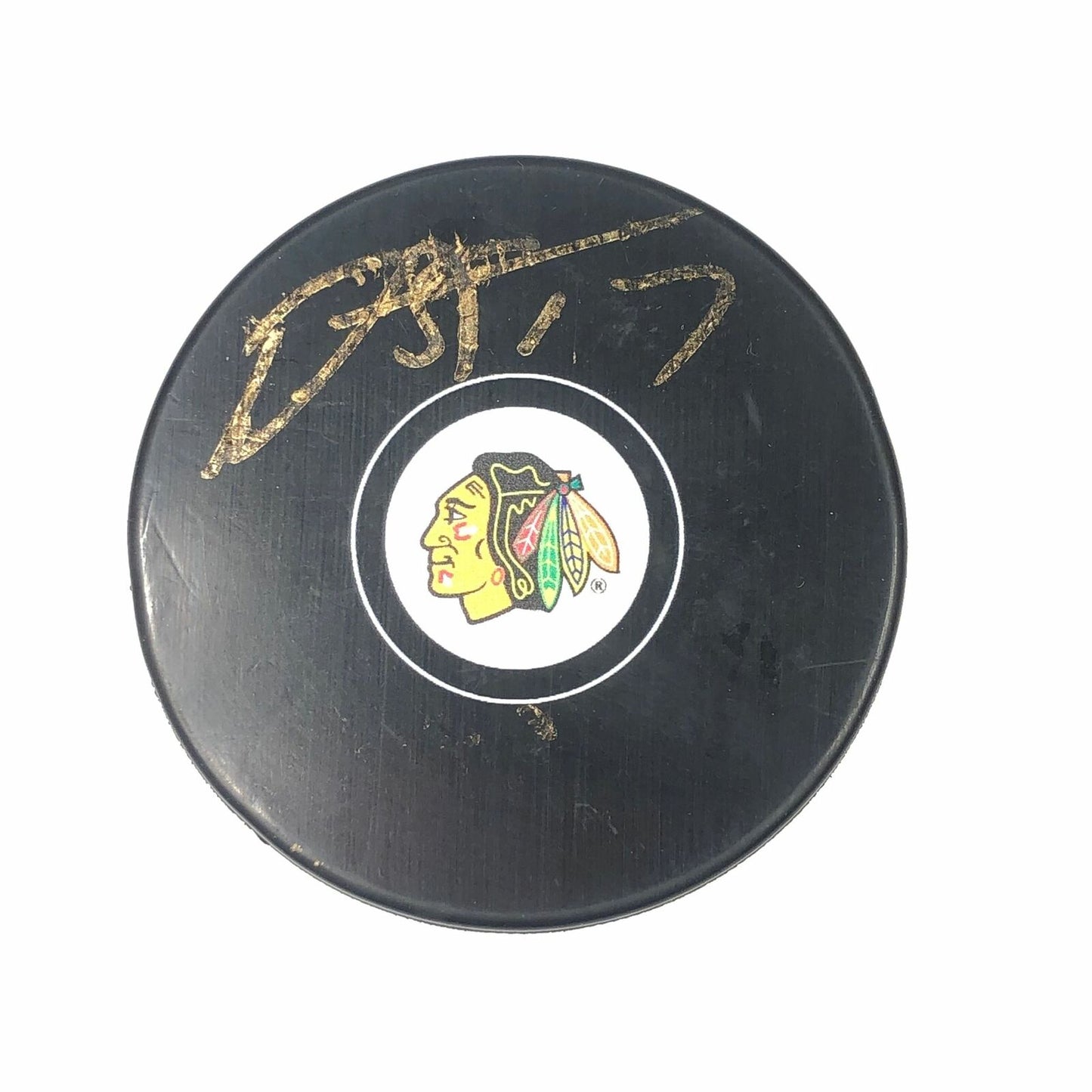 DYLAN STROME signed Hockey Puck PSA/DNA Chicago Blackhawks Autographed