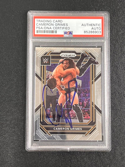 2023 Panini Prizm WWE #181 Cameron Grimes Signed Card PSA/DNA Slabbed AUTO Wrest