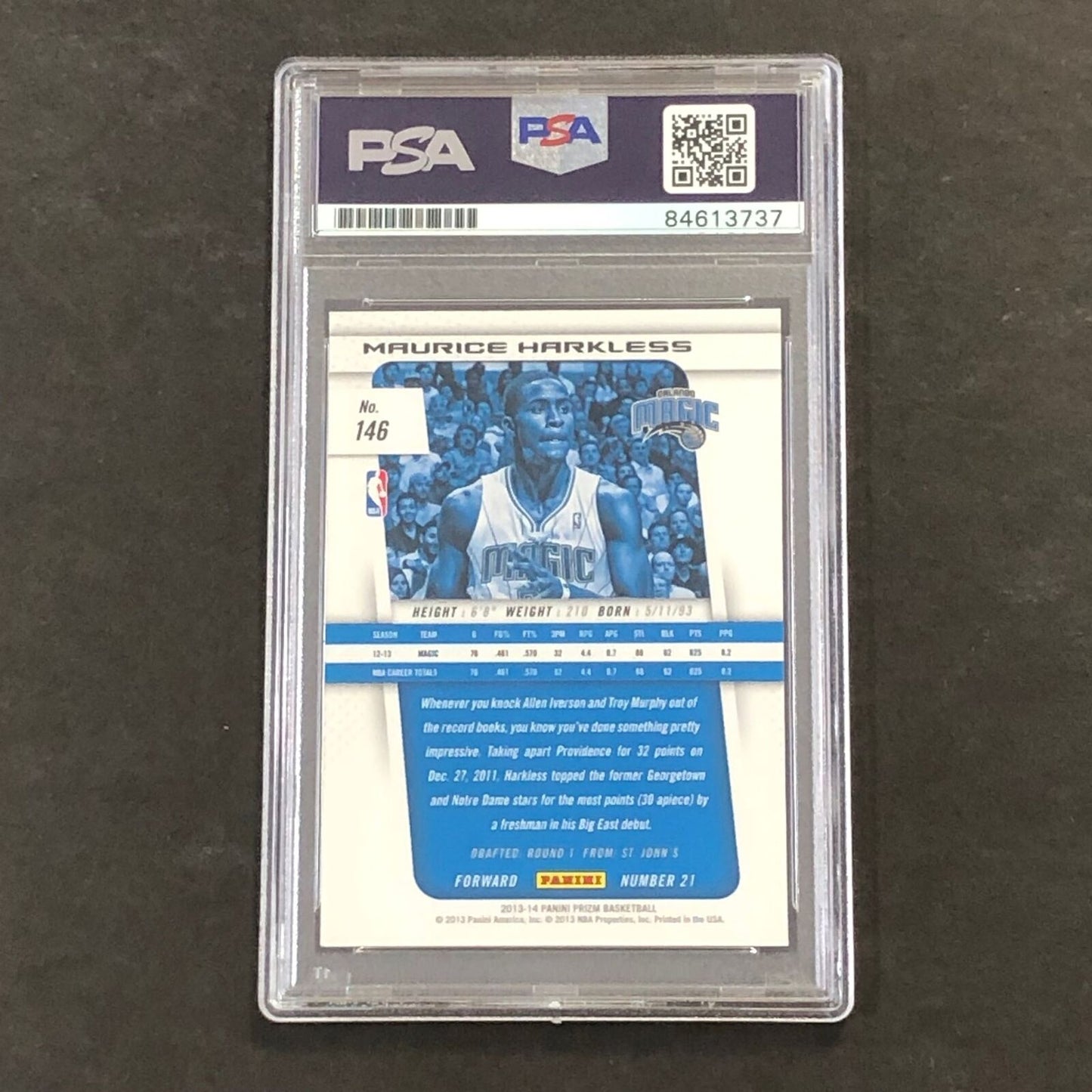 2013-14 Panini Prizm #146 Maurice Moe Harkless Signed Card AUTO PSA Slabbed Magi