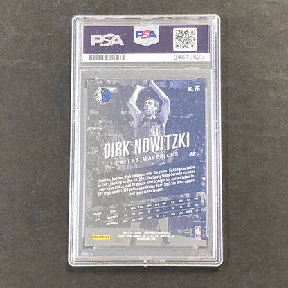 2017-18 Panini Prestige #76 Dirk Nowitzki Signed AUTO Card PSA/DNA Slabbed Autog