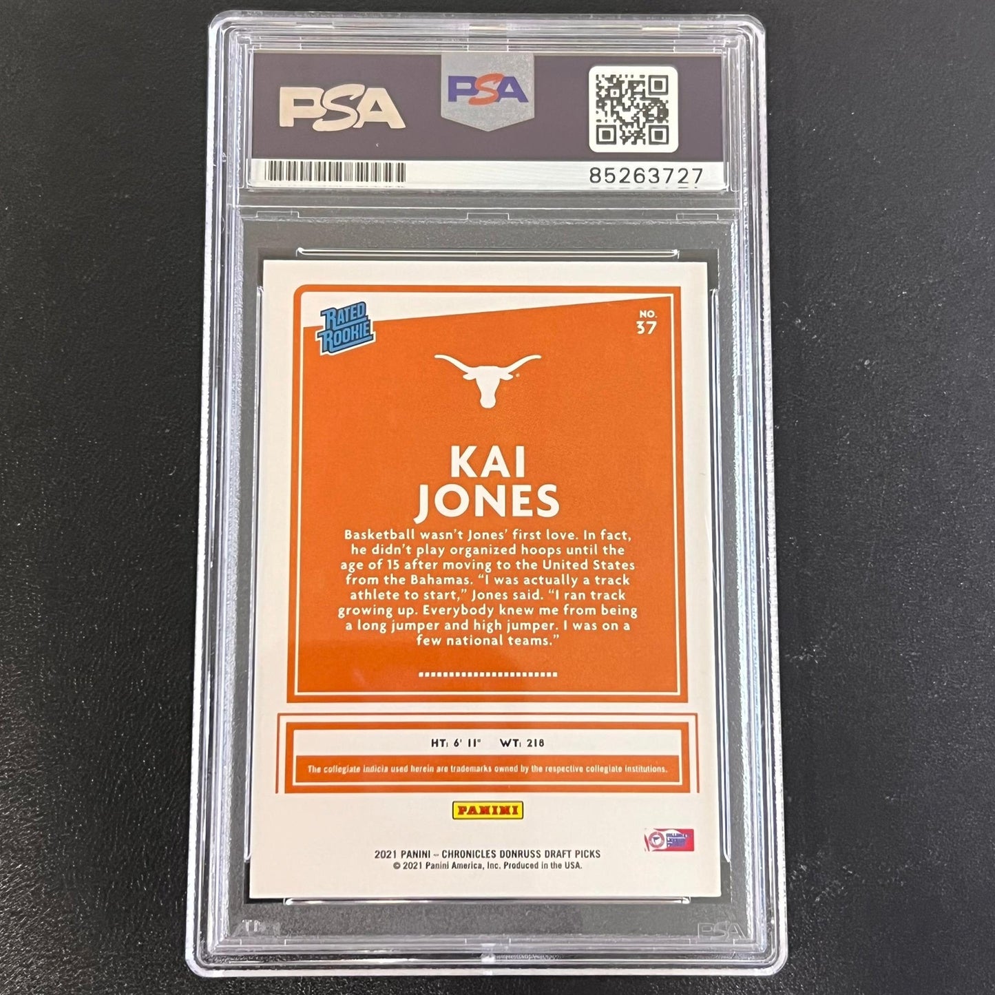 2021 Panini Chronicles Donruss Draft Picks Rated Rookie #37 Kai Jones Signed AUT