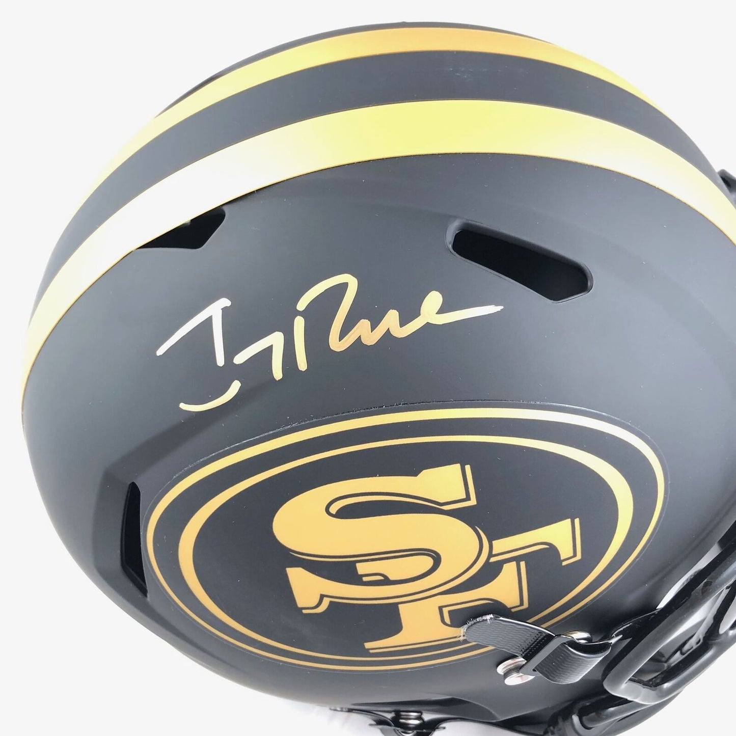 Jerry Rice Signed Full Size Eclipse Helmet PSA Fanatics Auto Grade 10