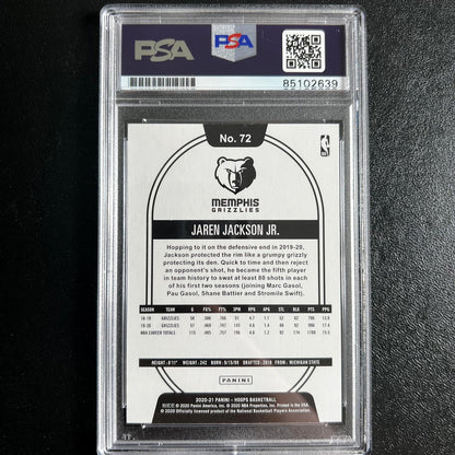 2020-21 Panini Hoops #72 Jaren Jackson Jr. Signed Card AUTO PSA Slabbed RC Grizz