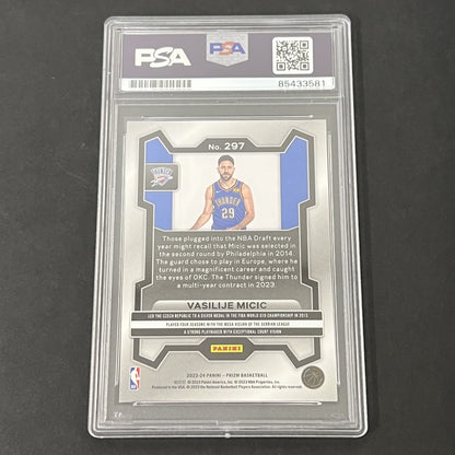 2023-24 Panini Silver Prizm #297 Vasilije Micic signed Rookie card PSA Auto 10