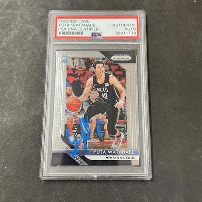 2018-19 Panini Prizm  #146 Yuta Watanabe signed Auto Card PSA/DNA Slabbed RC Gri