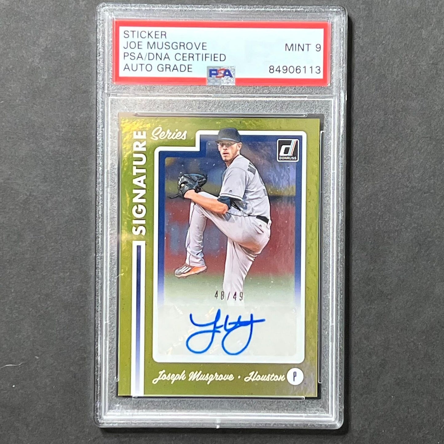 2017 Panini Donruss #SS-JM Joe Musgrove Signed Card PSA Slabbed Auto Grade 9 Ast