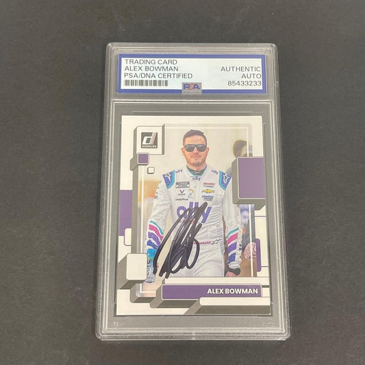 2023 Panini Donruss Racing #51 Alex Bowman Signed Card AUTO PSA/DNA Slabbed Nasc