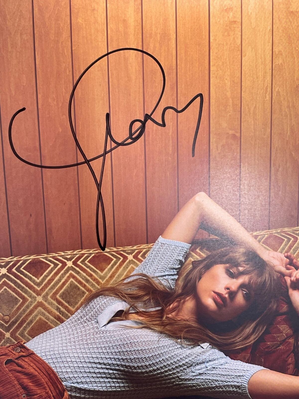 Taylor Swift Signed Moonstone Vinyl Insert PSA/DNA Autographed Midnights