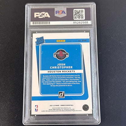 2021-22 Panini Donruss Rated Rookie #250 Josh Christopher Signed Card AUTO PSA S