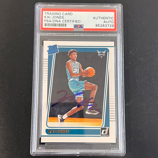 2021-22 Panini Donruss Rated Rookie #232 Kai Jones Signed AUTO PSA Slabbed Horne