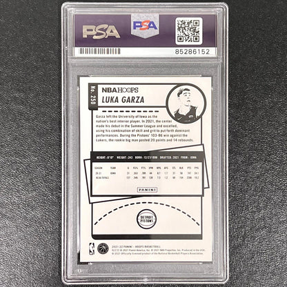 2021-22 Panini Hoops #250 Luka Garza Signed Card AUTO PSA Slabbed Pistons