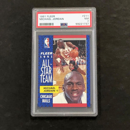 1991 Fleer #211 Michael Jordan PSA 7 NM Bulls