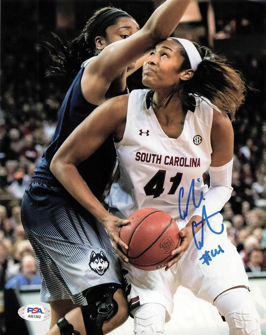 ALAINA COATES signed 8x10 photo PSA/DNA South Carolina Autographed