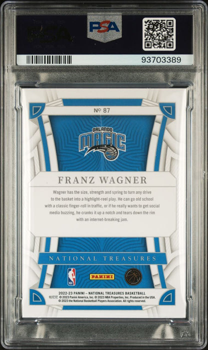 2021 National Treasures Colossal Jumbo Mat. #FWG Franz Wagner Signed Card Authen