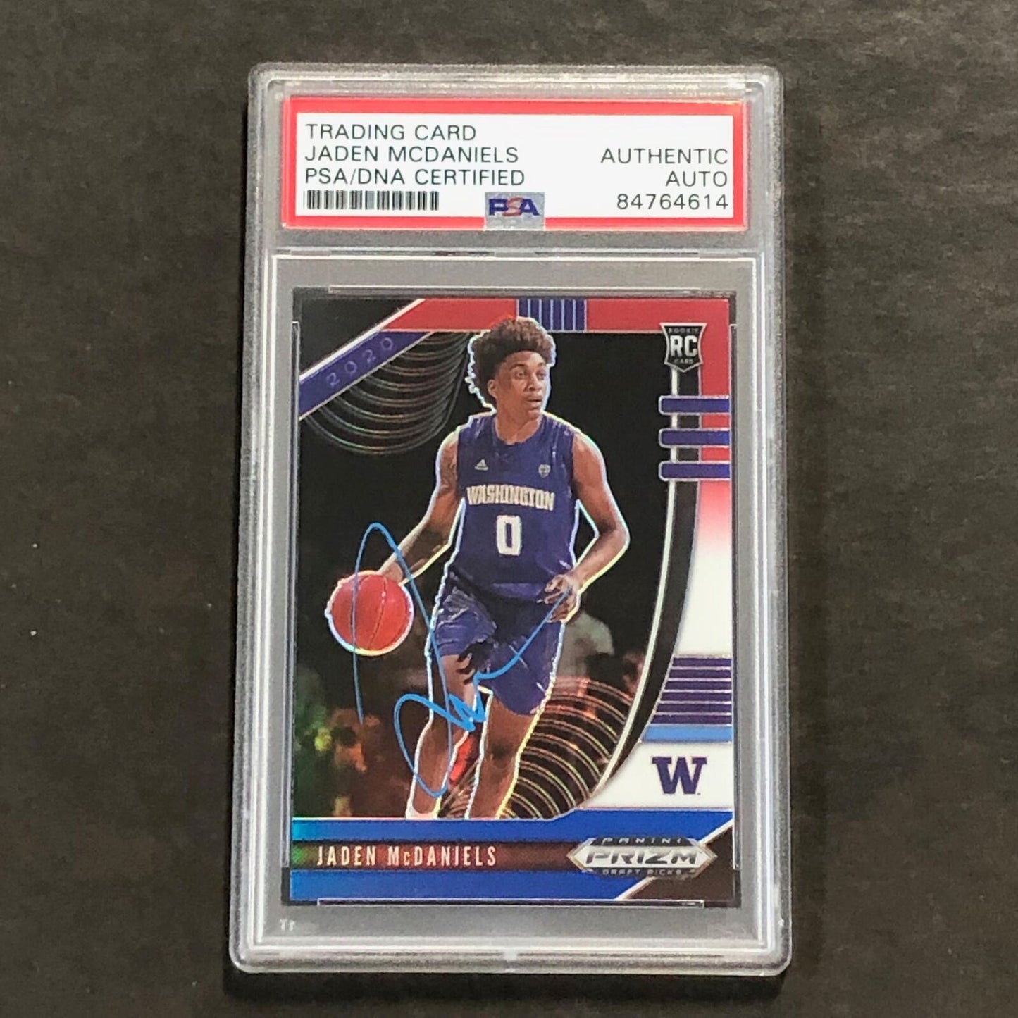 2020-21 Panini Prizm Draft Picks #51 Jaden McDaniels Signed Card AUTO PSA/DNA Sl