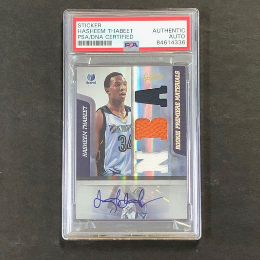 2009 Absolute Memorabilia #171 Hasheem Thabeet Signed Relic Card AUTO PSA Slabbe