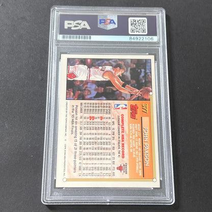 1993-94 Topps Basketball #377 John Paxson Signed Card AUTO Grade 10 PSA Slabbed