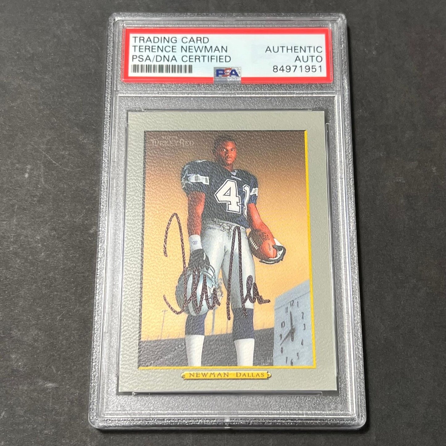 Topps Turkey Red #N89 Terrance Newman Signed Card AUTO PSA slabbed Dallas Cowboy