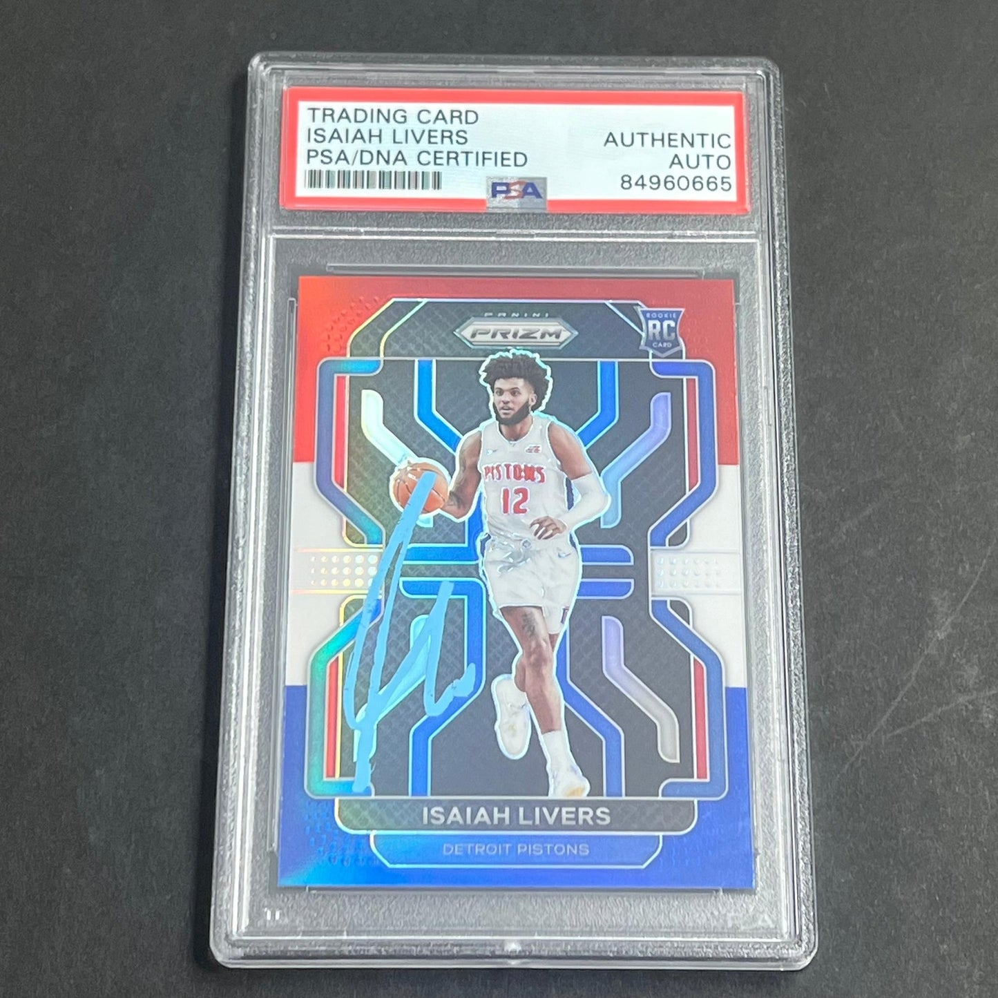 2021-2022 Panini Prizm #296 Isaiah Livers Signed Card AUTO PSA Slabbed RC Piston