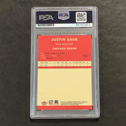 2004 Fleer Traditions #165 Justin Gage Signed Card PSA Slabbed Auto Chicago Bear