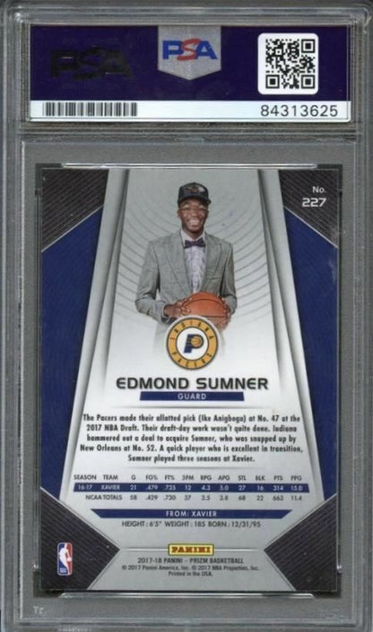 2017 Panini Prizm #227 Edmond Sumner Signed Card AUTO Grade 10 PSA Slabbed Pacer