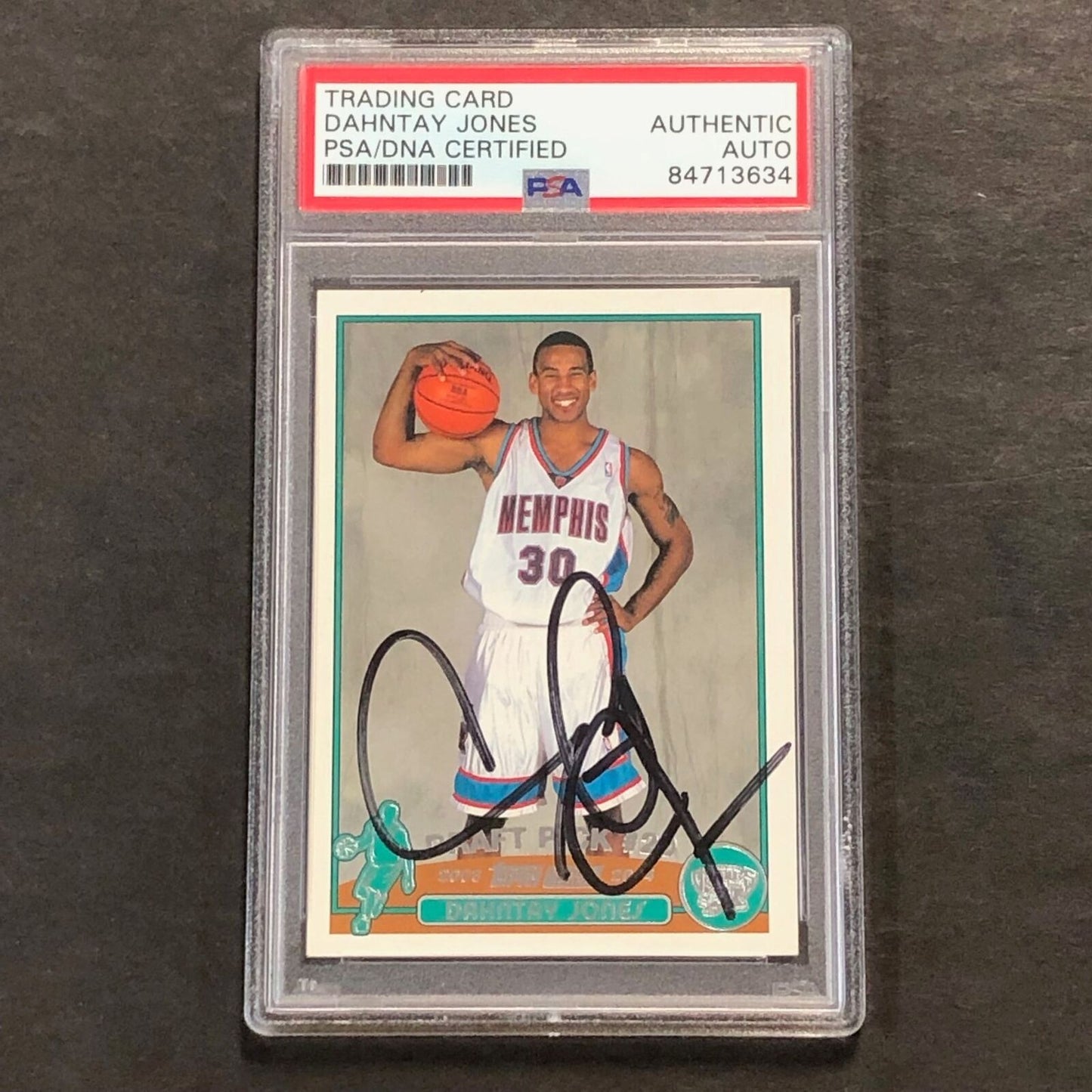 2003-04 Topps Rookie Card #240 Dahntay Jones Signed Card AUTO PSA Slabbed Grizzl