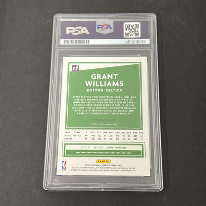 2020-21 Panini Donruss #72 Grant Williams signed card PSA Celtics