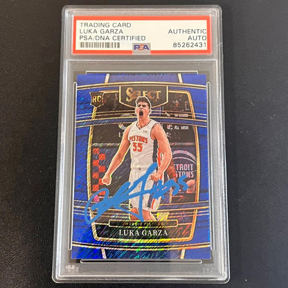 2021-22 Panini Select #22 Luka Garza Signed Card AUTO PSA Slabbed Pistons