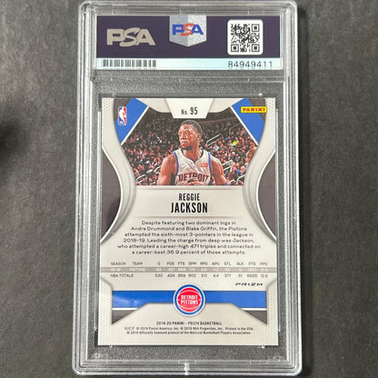 2019-20 Panini Prizm #95 Reggie Jackson Signed Card AUTO PSA Slabbed Pistons