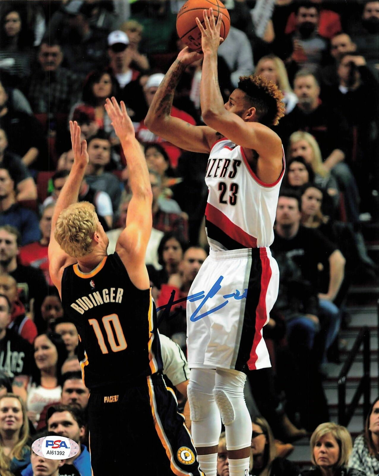 Allen Crabbe signed 8x10 photo PSA/DNA Trailblazers Autographed Hawks Nets