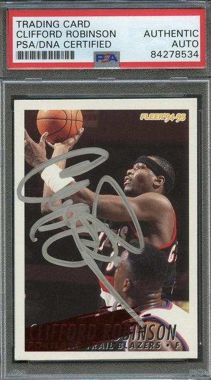 1994 Fleer #188 Clifford Robinson Signed Card AUTO PSA Slabbed Trail Blazers