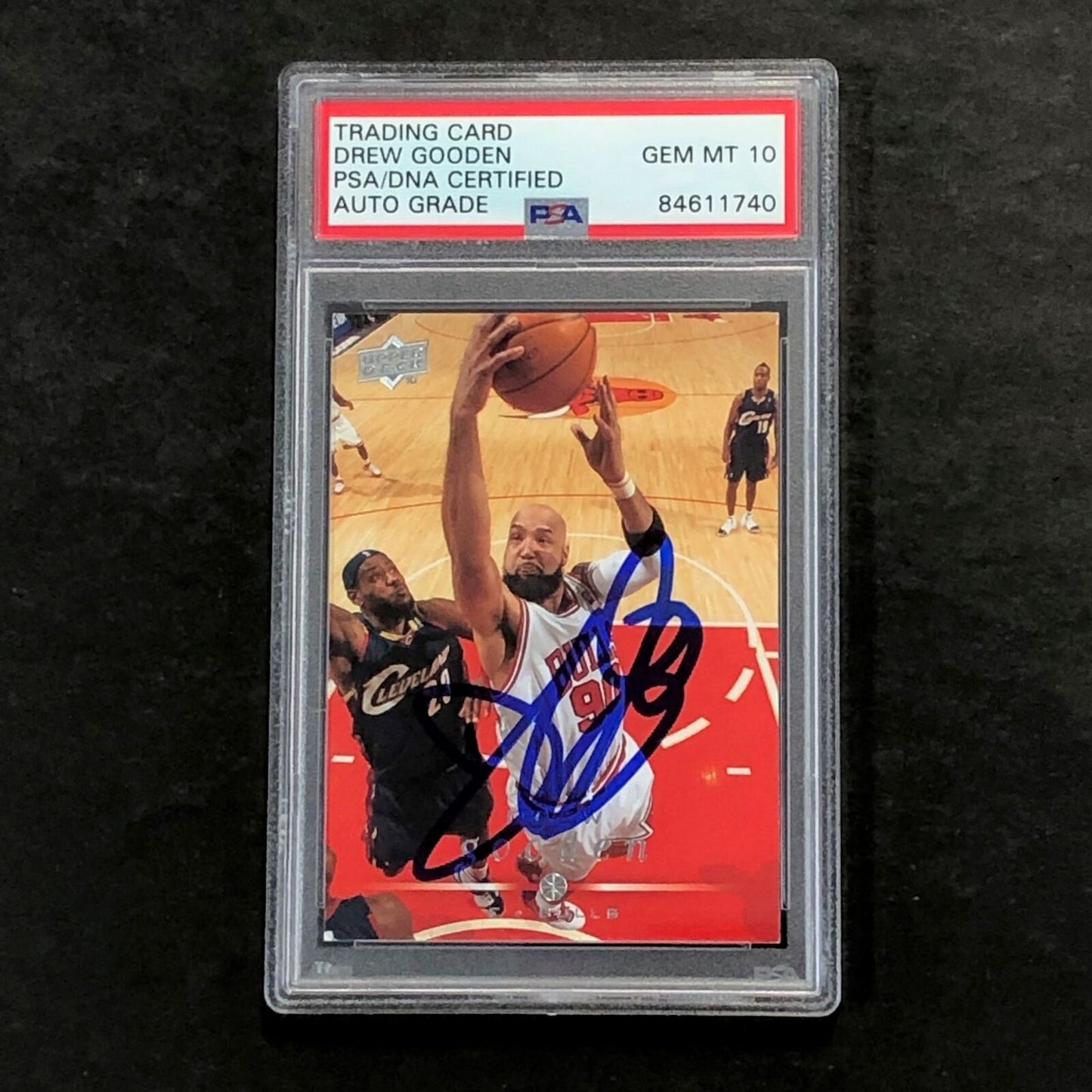 2008-09 Upper Deck #4 Drew Gooden Signed Card AUTO 10 PSA/DNA Slabbed Bulls