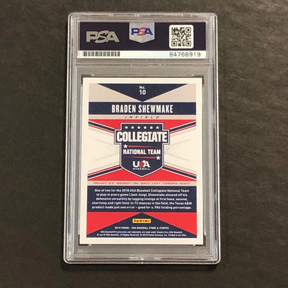 2019 Panini Stars & Stripes #10 Braden Shewmake Signed Card Auto Grade 10 PSA Sl