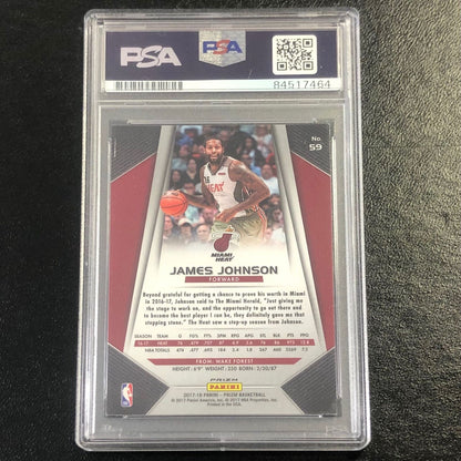 2017 Panini Prizm Silver #59 James Johnson Signed Card AUTO PSA/DNA Slabbed Heat