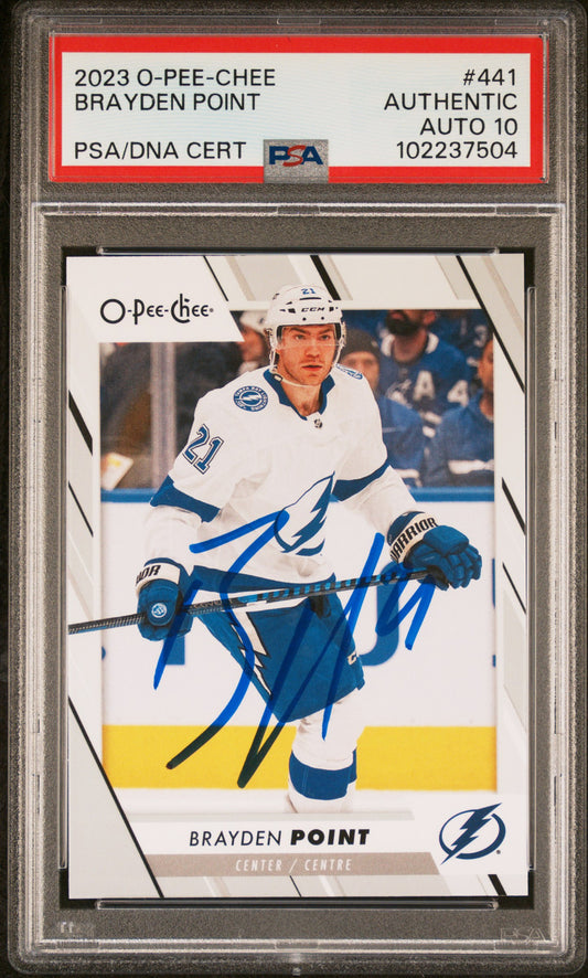2023 Upper Deck O-Pee-Chee #441 Brayden Point PSA A Auto 10