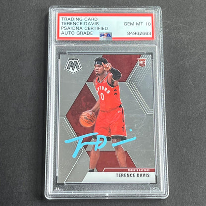 2019-20 Panini Mosaic #226 Terrance Davis Signed Card AUTO Grade 10 PSA Slabbed