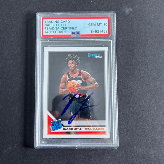 2019-20 Panini Donruss #223 NASSIR LITTLE Signed Rookie Card AUTO PSA 10 Slabbed