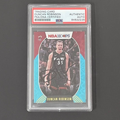 2020-21 NBA Hoops #180 Duncan Robinson Signed Card AUTO PSA Slabbed Heat