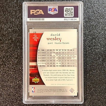 2005-06 Upper Deck #28 David Wesley Signed Card AUTO PSA Slabbed Rockets