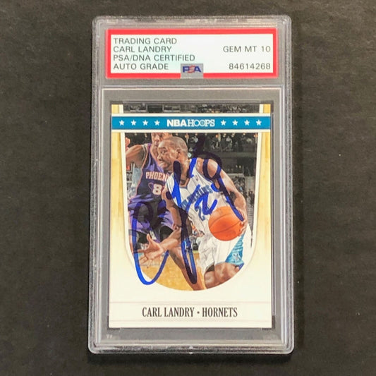 2011-12 NBA Hoops #153 Carl Landry Signed Card AUTO 10 PSA/DNA Slabbed Hornets