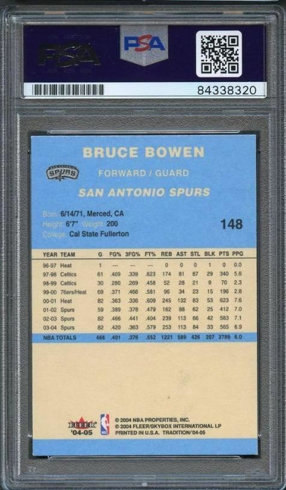 2004-05 Fleer Tradition #148 Bruce Bowen Signed Card AUTO PSA Slabbed Spurs