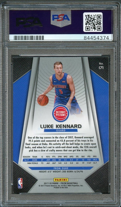 2017 Panini Prizm #171 Luke Kennard Signed Rookie Card AUTO PSA Slabbed Pistons